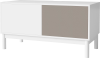 Case HiFi w. base - Medium 48 cm_White lacquered oak_White lacquered MDF_Grey Hifi fabric_White lacquered MDF 04-007-86_13101269_angle.png