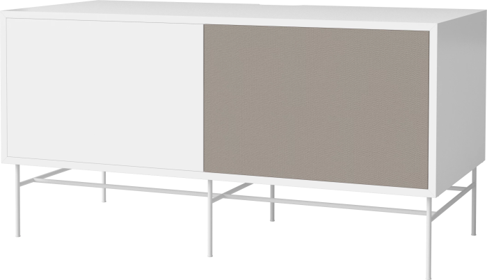 Case HiFi w. base - Medium 48 cm_White lacquered steel_White lacquered MDF_Grey Hifi fabric_White lacquered MDF 04-007-86_13101264_angle.png