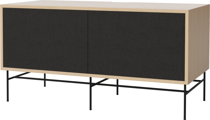 Case HiFi w. base - Medium 48 cm_Black lacquered steel_Black fabric_Black fabric_White pigmented oiled oak 04-007-86_13100830_angle.png