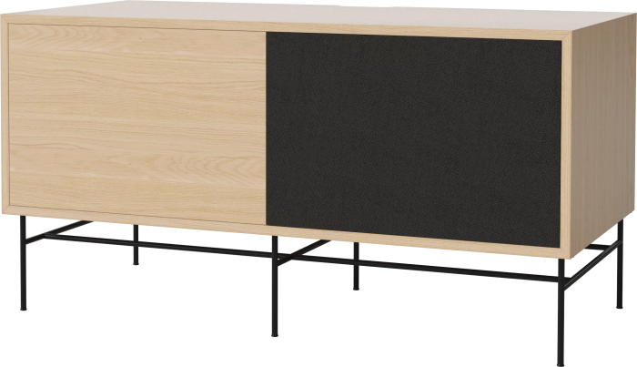 Case HiFi w. base - Medium 48 cm_Black lacquered steel_White pigmented oiled oak_Black fabric_White pigmented oiled oak 04-007-86_13101005_angle.png