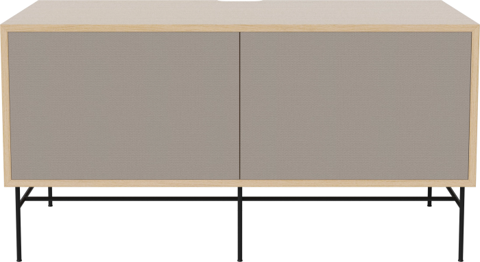Case HiFi w. base - Medium 48 cm_Black lacquered steel_Grey Hifi fabric_Grey Hifi fabric_White pigmented oiled oak 04-007-86_13100865.png