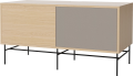 Case HiFi w. base - Medium 48 cm_Black lacquered steel_White pigmented oiled oak_Grey Hifi fabric_White pigmented oiled oak 04-007-86_13101040_angle.png