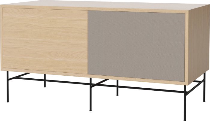 Case HiFi w. base - Medium 48 cm_Black lacquered steel_White pigmented oiled oak_Grey Hifi fabric_White pigmented oiled oak 04-007-86_13101040_angle.png