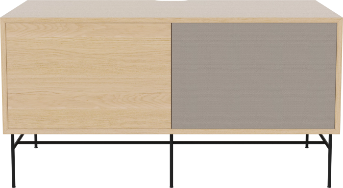 Case HiFi w. base - Medium 48 cm_Black lacquered steel_White pigmented oiled oak_Grey Hifi fabric_White pigmented oiled oak 04-007-86_13101040.png