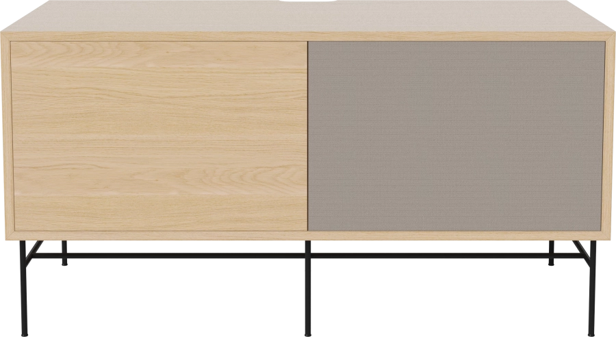 Case HiFi w. base - Medium 48 cm_Black lacquered steel_White pigmented oiled oak_Grey Hifi fabric_White pigmented oiled oak 04-007-86_13101040.png