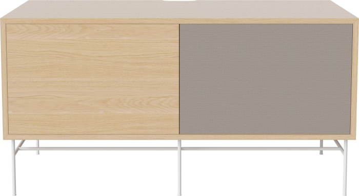 Case HiFi w. base - Medium 48 cm_White lacquered steel_White pigmented oiled oak_Grey Hifi fabric_White pigmented oiled oak 04-007-86_13101055.png