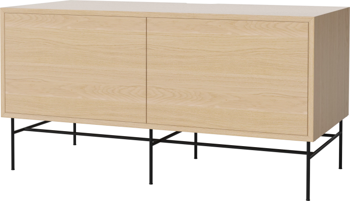 Case HiFi w. base - Medium 48 cm_Black lacquered steel_White pigmented oiled oak_White pigmented oiled oak_White pigmented oiled oak 04-007-86_13101075_angle.png