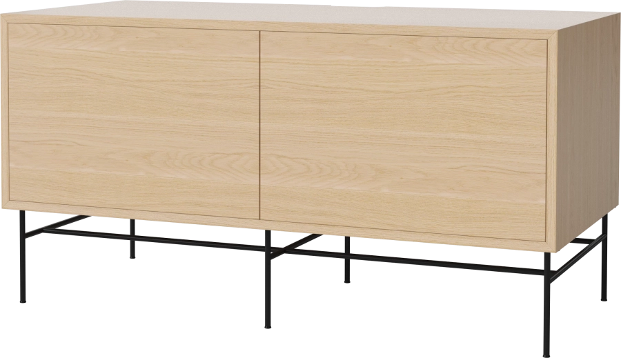Case HiFi w. base - Medium 48 cm_Black lacquered steel_White pigmented oiled oak_White pigmented oiled oak_White pigmented oiled oak 04-007-86_13101075_angle.png