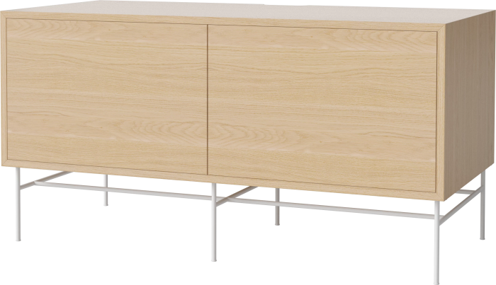 Case HiFi w. base - Medium 48 cm_White lacquered steel_White pigmented oiled oak_White pigmented oiled oak_White pigmented oiled oak 04-007-86_13101090_angle.png
