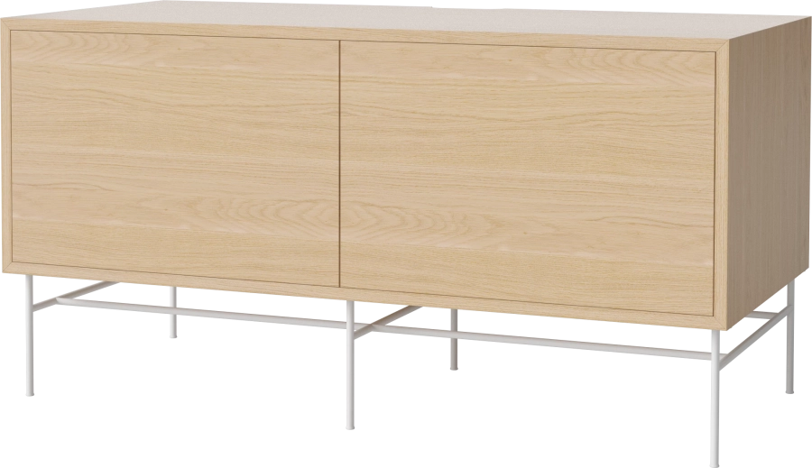 Case HiFi w. base - Medium 48 cm_White lacquered steel_White pigmented oiled oak_White pigmented oiled oak_White pigmented oiled oak 04-007-86_13101090_angle.png