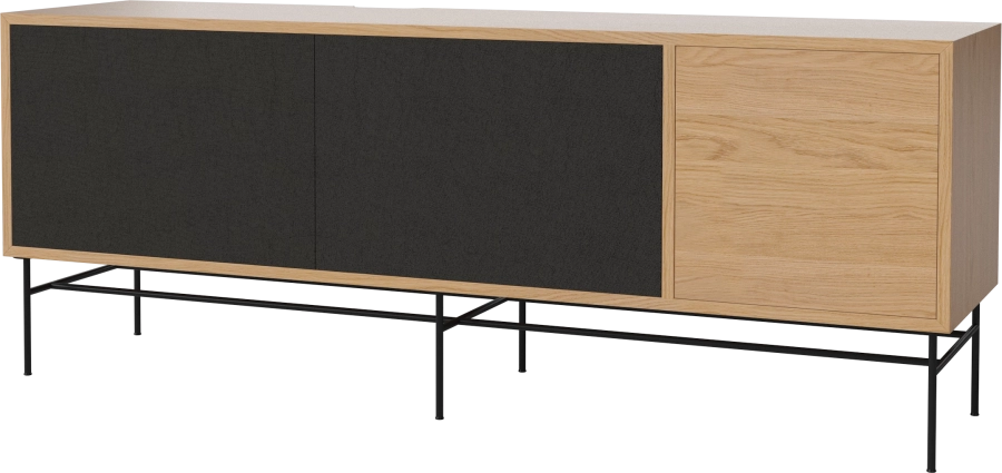 Case HiFi w. base - Large 35 cm_Black lacquered steel_Black fabric_Black fabric_Oiled oak 04-007-89_13100827_angle.png