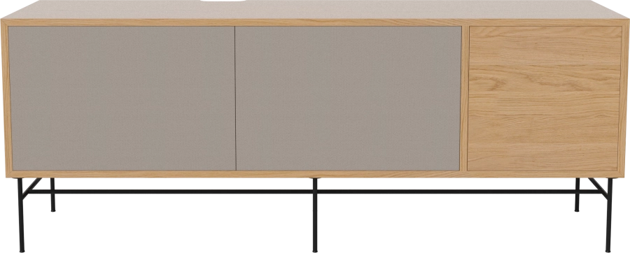 Case HiFi w. base - Large 35 cm_Black lacquered steel_Grey Hifi fabric_Grey Hifi fabric_Oiled oak 04-007-89_13100862.png