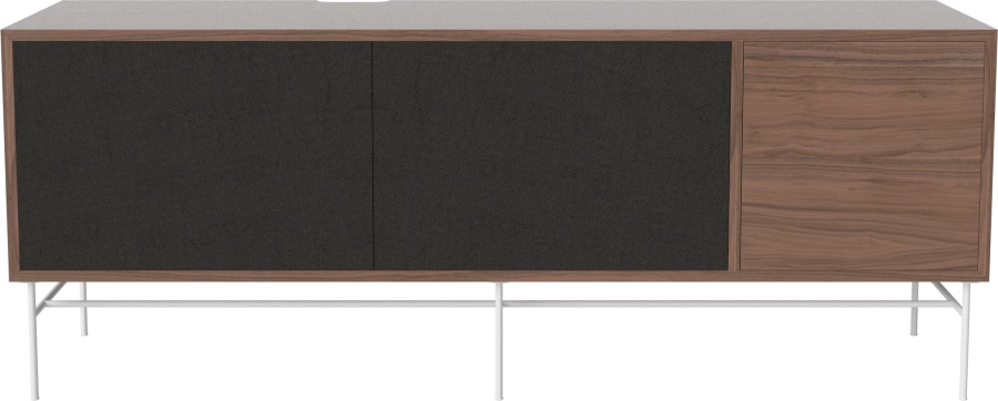 Case HiFi w. base - Large 35 cm_White lacquered steel_Black fabric_Black fabric_Oiled walnut 04-007-89_13100843.png