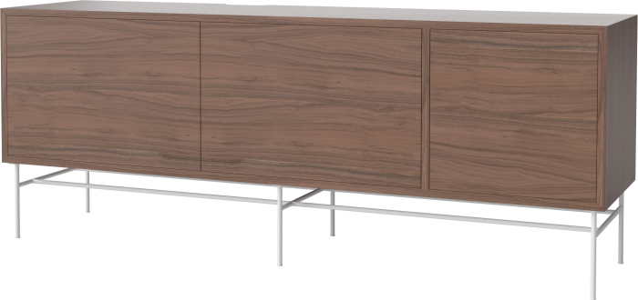 Case HiFi w. base - Large 35 cm_White lacquered steel_Oiled walnut_Oiled walnut_Oiled walnut 04-007-89_13101193_angle.png