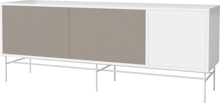Case HiFi w. base - Large 35 cm_White lacquered steel_Grey Hifi fabric_Grey Hifi fabric_White lacquered MDF 04-007-89_13100879_angle.png