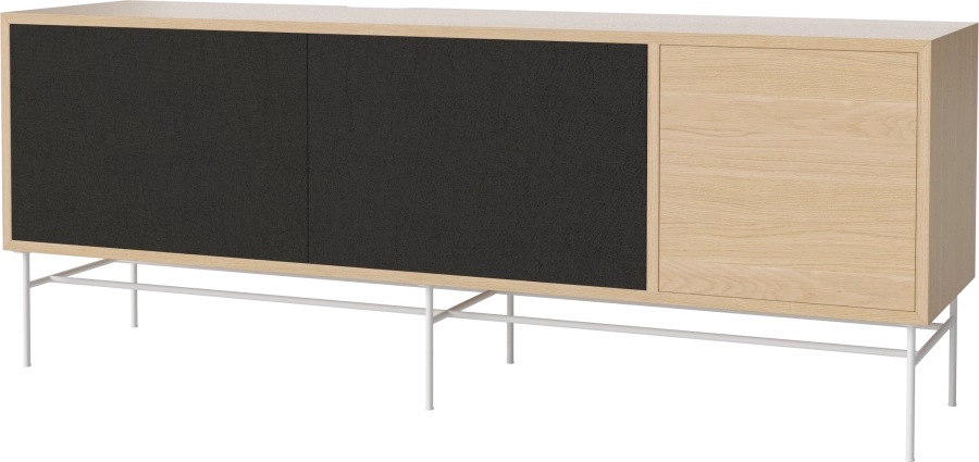 Case HiFi w. base - Large 35 cm_White lacquered steel_Black fabric_Black fabric_White pigmented oiled oak 04-007-89_13100845_angle.png