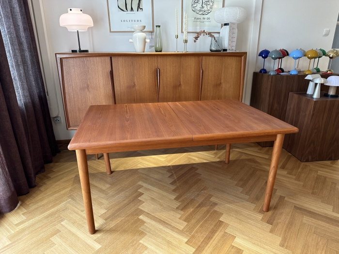 Vintage stół rozkładany tekowy, Dania, lata 60-te