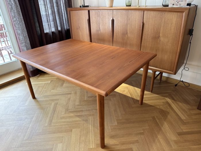 Vintage stół rozkładany tekowy, Dania, lata 60-te