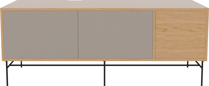 Case HiFi w. base - Large 48 cm_Black lacquered steel_Grey Hifi fabric_Grey Hifi fabric_Oiled oak 04-007-88_13100862.png