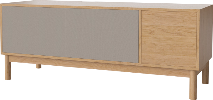 Case HiFi w. base - Large 48 cm_Oiled oak_Grey Hifi fabric_Grey Hifi fabric_Oiled oak 04-007-88_13100867_angle.png