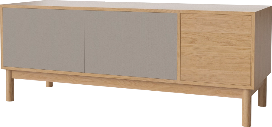 Case HiFi w. base - Large 48 cm_Oiled oak_Grey Hifi fabric_Grey Hifi fabric_Oiled oak 04-007-88_13100867_angle.png