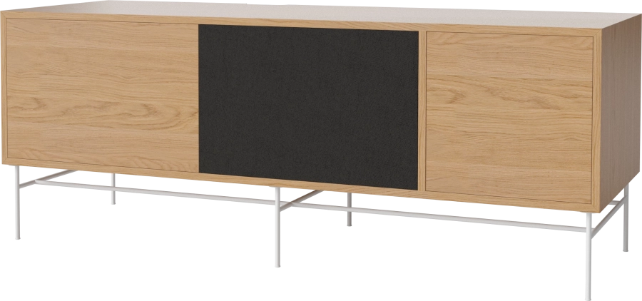 Case HiFi w. base - Large 48 cm_White lacquered steel_Oiled oak_Black fabric_Oiled oak 04-007-88_13100912_angle — kopia.png