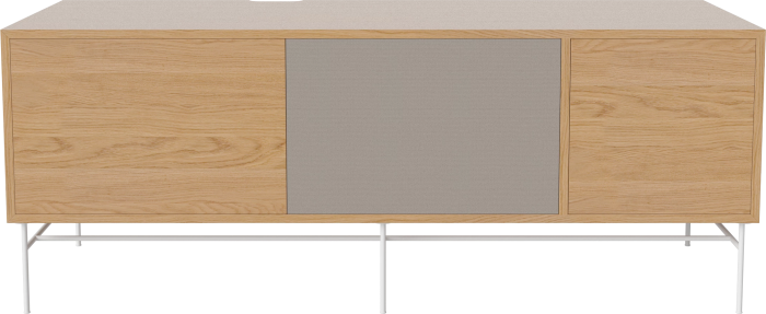 Case HiFi w. base - Large 48 cm_White lacquered steel_Oiled oak_Grey Hifi fabric_Oiled oak 04-007-88_13100947.png