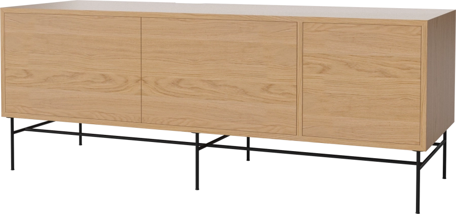 Case HiFi w. base - Large 48 cm_Black lacquered steel_Oiled oak_Oiled oak_Oiled oak 04-007-88_13100967_angle.png