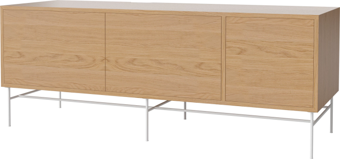 Case HiFi w. base - Large 48 cm_White lacquered steel_Oiled oak_Oiled oak_Oiled oak 04-007-88_13100982_angle.png