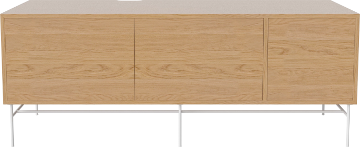 Case HiFi w. base - Large 48 cm_White lacquered steel_Oiled oak_Oiled oak_Oiled oak 04-007-88_13100982.png