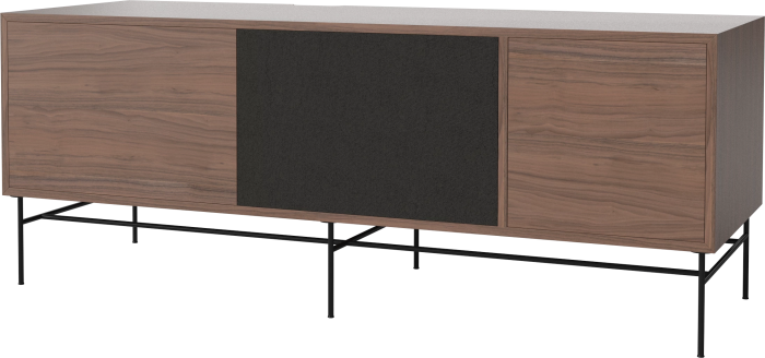 Case HiFi w. base - Large 48 cm_Black lacquered steel_Oiled walnut_Black fabric_Oiled walnut 04-007-88_13101108_angle.png