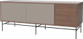 Case HiFi w. base - Large 48 cm_Black lacquered steel_Grey Hifi fabric_Grey Hifi fabric_Oiled walnut 04-007-88_13100863_angle.png