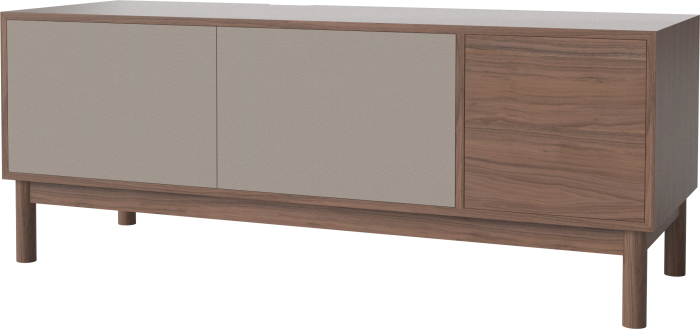 Case HiFi w. base - Large 48 cm_Oiled walnut_Grey Hifi fabric_Grey Hifi fabric_Oiled walnut 04-007-88_13100873_angle.png