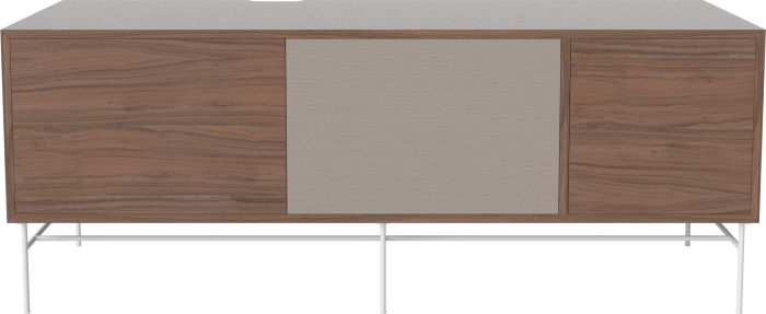 Case HiFi w. base - Large 48 cm_White lacquered steel_Oiled walnut_Grey Hifi fabric_Oiled walnut 04-007-88_13101158.png