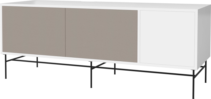 Case HiFi w. base - Large 48 cm_Black lacquered steel_Grey Hifi fabric_Grey Hifi fabric_White lacquered MDF 04-007-88_13100864_angle.png