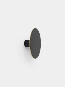 FERM LIVING wieszak/gałka HOOK czarny / złoty mosiądz L
