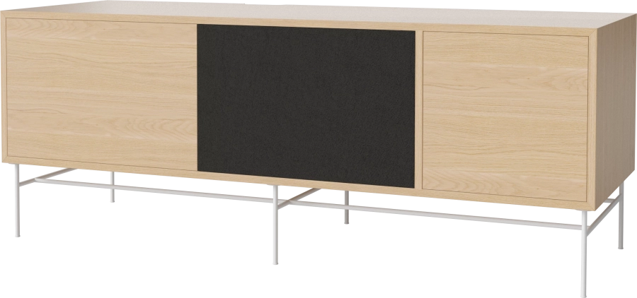 Case HiFi w. base - Large 48 cm_White lacquered steel_White pigmented oiled oak_Black fabric_White pigmented oiled oak 04-007-88_13101020_angle.png