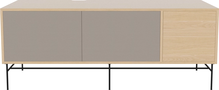 Case HiFi w. base - Large 48 cm_Black lacquered steel_Grey Hifi fabric_Grey Hifi fabric_White pigmented oiled oak 04-007-88_13100865.png