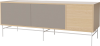 Case HiFi w. base - Large 48 cm_White lacquered steel_Grey Hifi fabric_Grey Hifi fabric_White pigmented oiled oak 04-007-88_13100880_angle.png