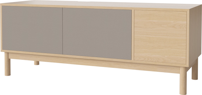 Case HiFi w. base - Large 48 cm_White pigmented oiled oak_Grey Hifi fabric_Grey Hifi fabric_White pigmented oiled oak 04-007-88_13100890_angle.png