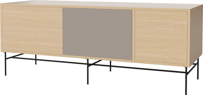 Case HiFi w. base - Large 48 cm_Black lacquered steel_White pigmented oiled oak_Grey Hifi fabric_White pigmented oiled oak 04-007-88_13101040_angle.png
