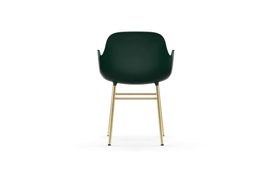 NORMANN COPENHAGEN krzesło z podłokietnikami FORM STEEL mosiądz/zielone
