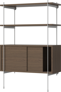 BOLIA regał ROD model 2 ciemny dąb / szara stal