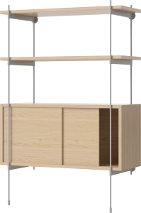 BOLIA regał ROD model 2 dąb bielony / szara stal