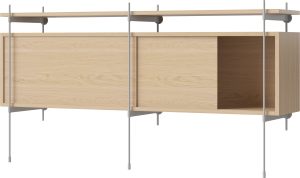 BOLIA regał ROD model 3 dąb bielony / szara stal