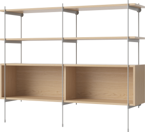 BOLIA regał ROD model 4 dąb bielony / szara stal