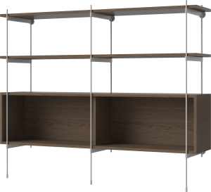 BOLIA regał ROD model 4 ciemny dąb / szara stal