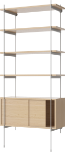 BOLIA regał ROD model 5 dąb bielony / szara stal