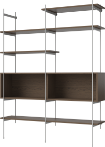 BOLIA regał ROD model 6 ciemny dąb / szara stal