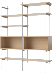 BOLIA regał ROD model 6 dąb bielony / szara stal